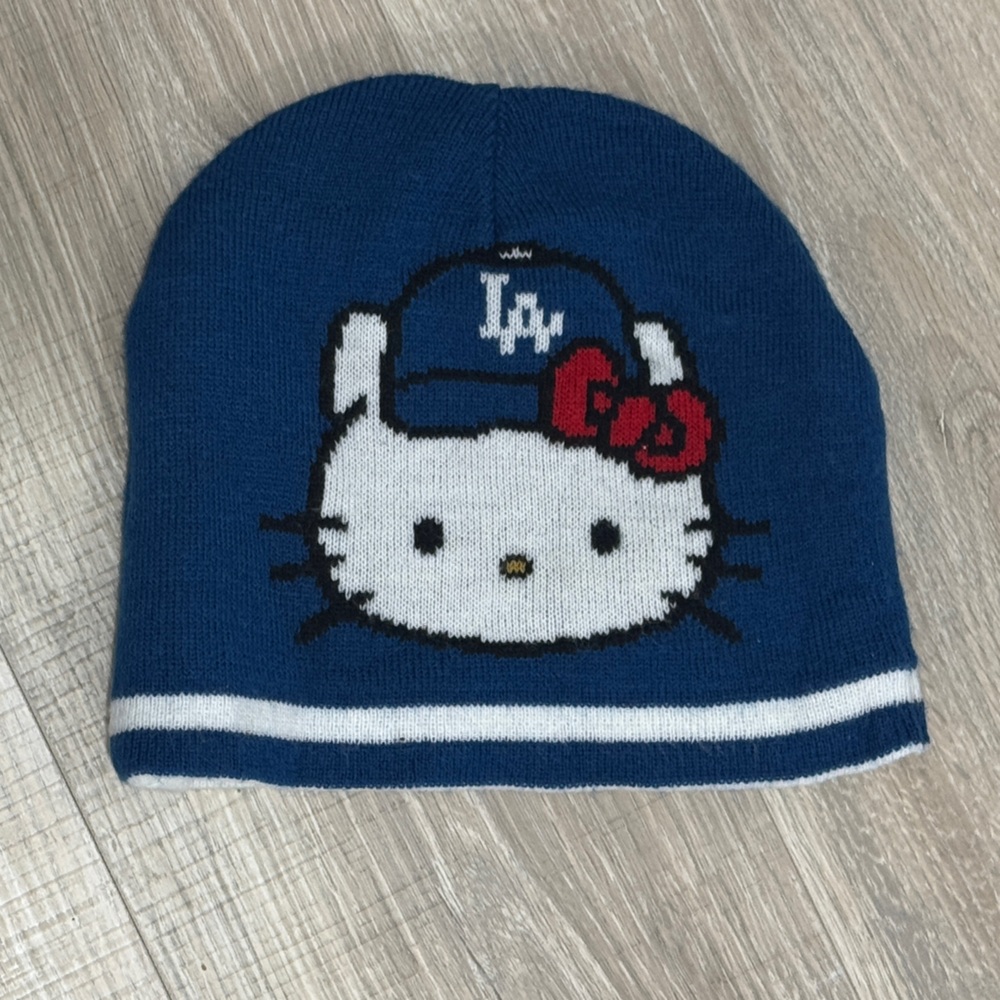 Hello Kitty Navy and Red Kids Beanie DODGER BEANIE